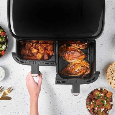 Russell Hobbs Мультипіч Satis Fry DualBaske 2800Вт, чаша-4.5/4.5л, сенсорне управл., 9 авто. программ, пластик, чорний 27680-56 фото