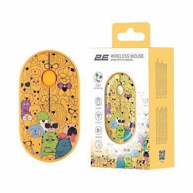 2E Мышь MF300 PETS:CATS&DOGS Silent WL BT, желтый 2E-MF300WPETSYW фото