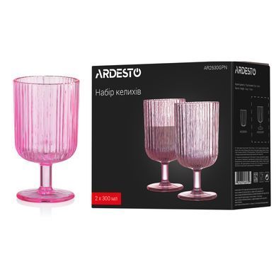 ARDESTO Набор бокалов низких, 300мл, 2шт, стекло, розовый AR2630GPN фото