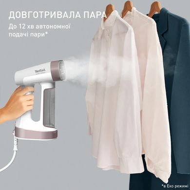 Tefal Отпариватель компактный Pure Force 2в1, 1800Вт, 180мл, постоянный пар - 35гр, керам. подошва, белый DT8720E0 фото