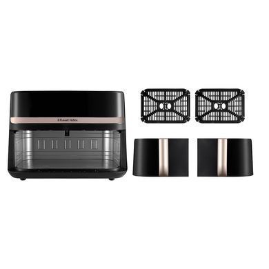 Russell Hobbs Мультипіч Satis Fry DualBaske 2800Вт, чаша-4.5/4.5л, сенсорне управл., 9 авто. программ, пластик, чорний 27680-56 фото