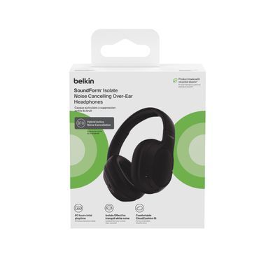Belkin Навушники Over-Ear Soundform Isolate Wireless, чорний AUD008HQBK фото