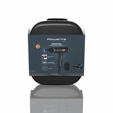 Rowenta Фен Ultimate Experience Maesteria, 2000Вт, режимов-3, дифузор, иониз-я, хол. обдув, черный CV9920F3 фото