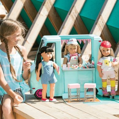 Транспорт для ляльки Our Generation Фургон з морозивом та аксесуарами, блакитний BD37252Z фото