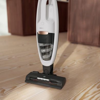 Electrolux Пылесос беспроводный, конт пыль -0.3л, автон. раб. до 55мин, вес-2.8кг, НЕРА, 2в1, турбо-щетка, BRC, 4 насадки, белый ES52HB25SH фото