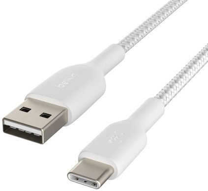 Belkin Кабель USB-A > USB-C зарядки/синхронизации 2м, 15Вт, Type-C, витой, белый CAB002BT2MWH фото