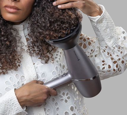Remington Фен ProLuxe You Adaptive, 2400Вт, 3 режими, дифузор, іоніз-я, хол. обдув, турбо режим, сірий AC9800 фото