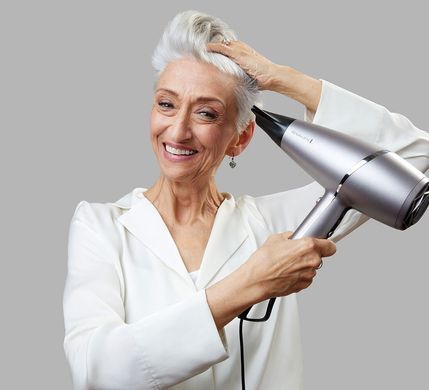 Remington Фен ProLuxe You Adaptive, 2400Вт, 3 режими, дифузор, іоніз-я, хол. обдув, турбо режим, сірий AC9800 фото