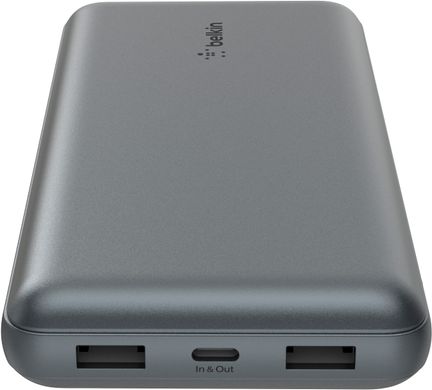 Belkin Портативное зарядное устройство Power Bank 10000мАч, 15Вт, 2хUSB-A/USB-C, серый BPB011BTGY фото