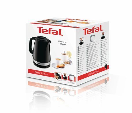 Tefal Электрочайник Delfini 1.7л, пластик, серебристо-черный KO150F30 фото