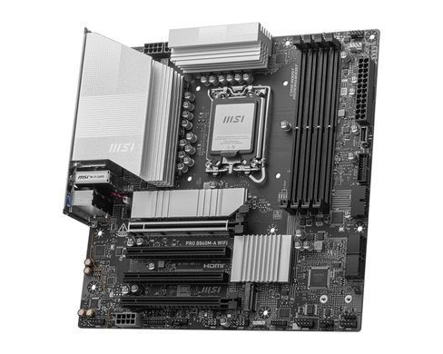 MSI Материнcька плата PRO B860M-A WIFI s1851 B860 4xDDR5 M.2 HDMI DP WiFi BT mATX 911-7E42-002 фото