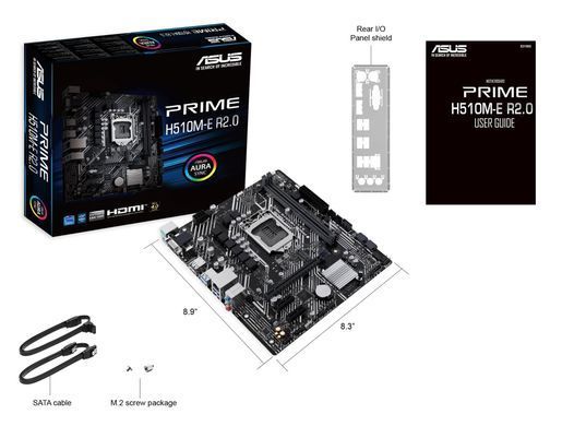ASUS Материнcька плата PRIME H510M-E R2.0 s1200 H470 2xDDR4 M.2 HDMI DP D-Sub mATX 90MB1FQ0-M0EAY0 фото