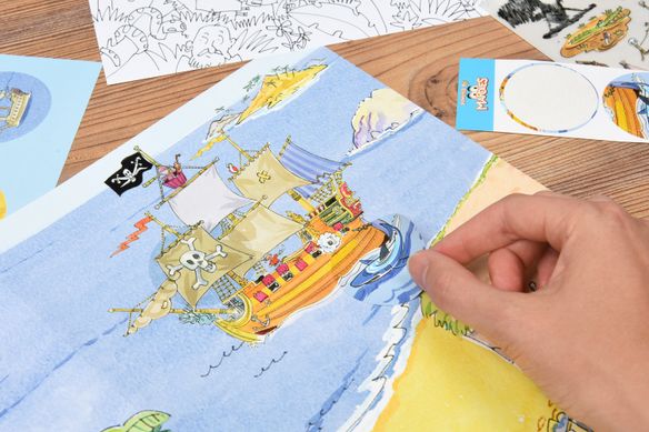 Набір перевідних наклейок Scribble Down з онлайн додатком Острів піратських скарбів, А4 SD/20 фото