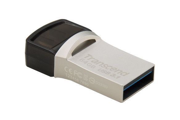 Transcend Накопитель 64GB USB 3.1 Type-A + Type-C 890 R90/W30MB/s TS64GJF890S фото