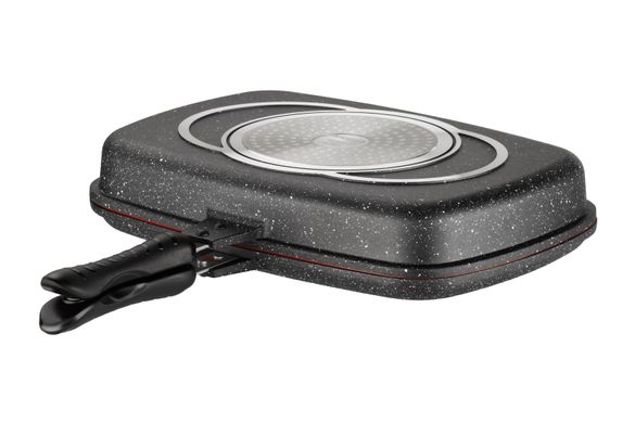 Сковорода гриль двостороння Ardesto Gemini Grill 36 см, чорний, алюміній AR1936GG фото