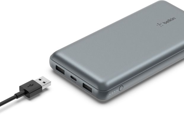 Belkin Акумулятор портативний літій-іонний Power Bank 10000мА·год, 15Вт, 2хUSB-A/USB-C, cірий BPB011BTGY фото