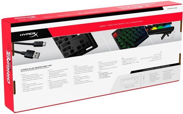 HyperX Клавіатура Alloy Origins Core PBT Aqua USB RGB ENG/RU Black 639N9AA фото
