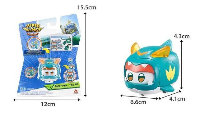 Super Wings Ігрова фігурка Super Pet Тіно улюбленець (Tino pet), світло EU770421 фото