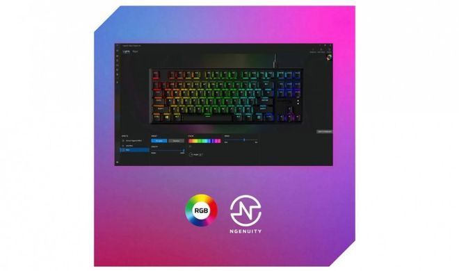 HyperX Клавіатура Alloy Origins Core PBT Aqua USB RGB ENG/RU Black 639N9AA фото