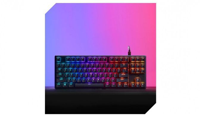 HyperX Клавіатура Alloy Origins Core PBT Aqua USB RGB ENG/RU Black 639N9AA фото