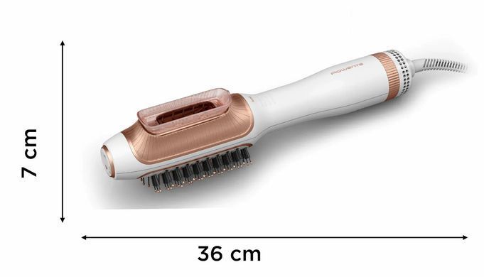 Rowenta Фен-щітка Reverso Dry&Brush 2в1, 1200Вт, 3 режими, іоніз-я, хол. обдув, насадок-2, кераміка, біло-золотистий CF9820F0 фото