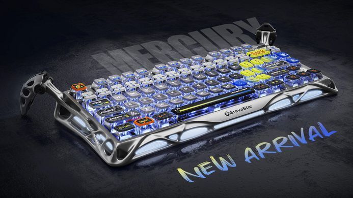 GravaStar Клавиатура механическая Mercury K1 Pro 80keys, GravaStar x Kailh Speedy Mint, BT/WL/USB, Interstellar Silver GS_K1_PRO_S_CGRY фото