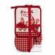 ARDESTO Kitchen gift set Christmas Gingerbread, 3pcs, 100% cotton (towel), 100% polyester (pot holders), red