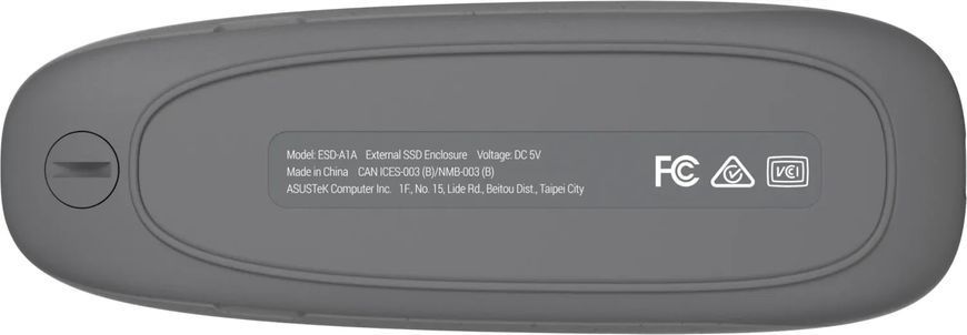 ASUS Портативний корпус для SSD COBBLE/GRAY/G/AS/ESD-A1A /GRAY/G/ PCIe NVMe M.2 2230/2242/2260/2280 USB Type-C 3.2 Gen 2x1 сірий 90DD02R6-M09000 фото