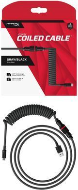 HyperX Кабель USB-A - USB-C спіральний, 1.37м Grey/Black 6J679AA фото
