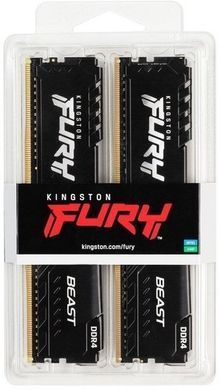 Kingston Пам'ять ПК DDR4 32GB KIT (16GBx2) 3200 FURY Beast Black KF432C16BBK2/32 фото