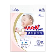 Підгузки GOO.N Plus для новонароджених до 5 кг (розмір NB, на липучках, унісекс, 76 шт) 21000626 фото