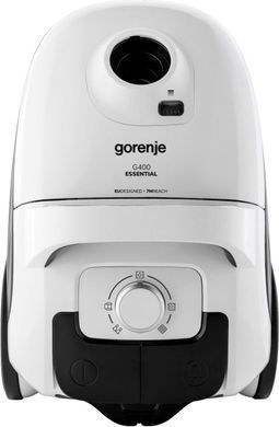 Gorenje Пилосос мішковий, 800Вт, 3л, вага-6.5кг, HEPA, індикатор, телескоп, білий VC2221G4EW фото