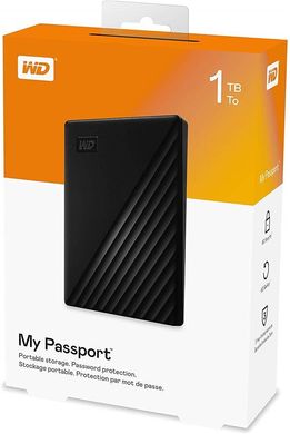 Портативний жорсткий диск WD 1TB USB 3.2 Gen 1 My Passport Black WDBYVG0010BBK-WESN фото