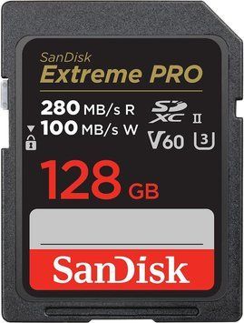SanDisk Карта памяти SD 128GB C10 UHS-II U3 R280/W100MB/s Extreme Pro V60 SDSDXEP-128G-GN4IN фото