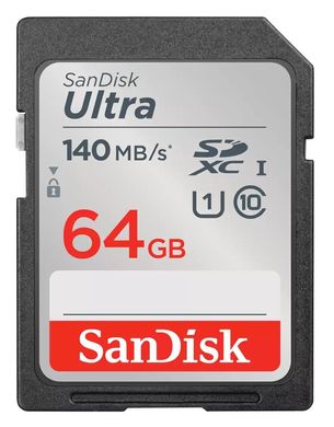 Карта пам'яті SanDisk SD 64GB C10 UHS-I R140MB/s Ultra SDSDUNB-064G-GN6IN фото