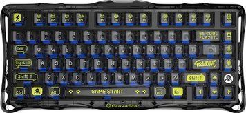 GravaStar Клавіатура механічна Mercury K1 Lite 80keys, GravaStar x BSUN Grey, BT/WL/USB, Transparent Black GS_K1_LITE_XTAL_BLK фото