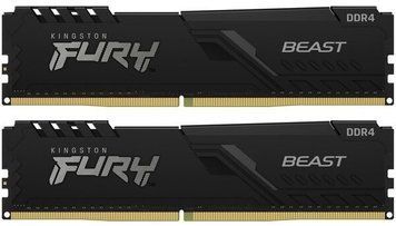 Kingston Память ПК DDR4 32GB KIT (16GBx2) 3200 FURY Beast Black KF432C16BBK2/32 фото