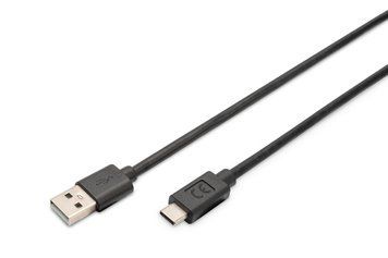 Digitus Кабель USB-A > USB-C заряджання/синхронізації, USB 2.0, M/M, 3м, чорний AK-300148-030-S фото