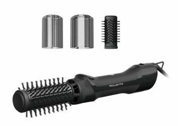 Rowenta Фен-щітка Renewal Brush Active, 1000Вт, 3 режими, іоніз-я, хол. обдув, оберт. насадка, 2 насадки, кераміка, чорний UB9520F0 фото