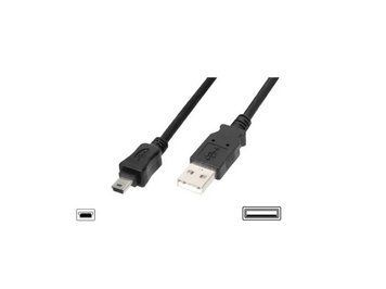 Digitus Кабель USB-A > miniUSB заряджання/синхронізації, 1.8м, чорний AK-300108-018-S фото