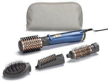 BaByliss Фен-щітка Style Pro, 1000Вт, 2 режими, іоніз-я, хол. Обдув, чохол для зберігання, кераміка, синій AS965E фото
