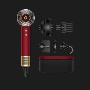 Dyson Фен HD16 Supersonic Nural Red Velvet/Gold, 1600Вт, 3 режими, іонізація, хол. обдув, кейс для зберігання, червоно-золотий 594823-01 фото