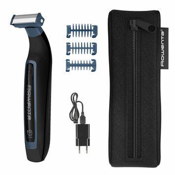 Rowenta Триммер Forever Sharp Sport Collection, для бороды и усов, сеть+акум., роторный мотор, насадок-3, сталь, черно-синий TN6011F0 фото