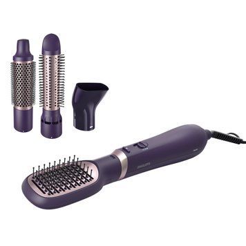 Philips Фен-щітка Philips 3000 Series, 800Вт, 3 режими, іонізація, 4 насадки, фіолетовий BHA313/00 фото