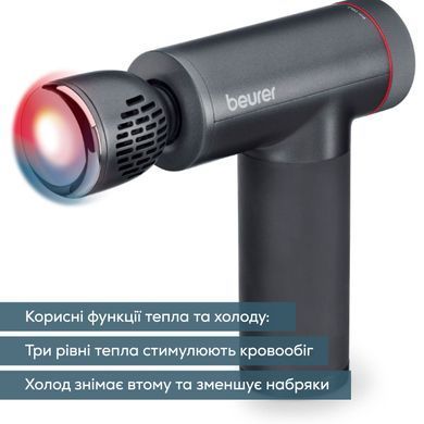 Beurer Масажер Beurer для тіла, літій- іонний акум., вага - 1,035кг, змінний чохол, чорний MG_195_LE фото