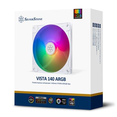 SilverStone Корпусный вентилятор Vista VS140W ARGB, 140mm, 1600rpm, 4pin PWM, 4-1 pin ARGB (5V LED), 30.8dBa SST-VS140W-ARGB фото
