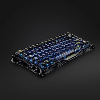 GravaStar Клавиатура механическая Mercury K1 Lite 80keys, GravaStar x BSUN Grey, BT/WL/USB, Transparent Black GS_K1_LITE_XTAL_BLK фото