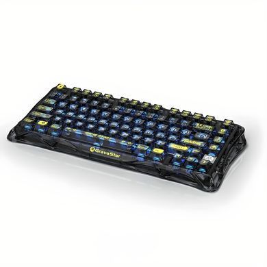 GravaStar Клавиатура механическая Mercury K1 Lite 80keys, GravaStar x BSUN Grey, BT/WL/USB, Transparent Black GS_K1_LITE_XTAL_BLK фото