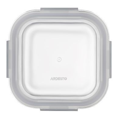 ARDESTO Контейнер для зберігання харчових продуктів Gemini 0.8л, боросилікатне скло, пластик, квадратний, прозорий AR1280BSQ фото