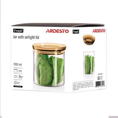 ARDESTO Банка для зберігання Fresh 700мл, скло, пластик, прозорий